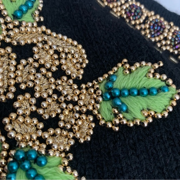 v i n t a g e :: Silk Angora Pearl Embroidered Knit Holiday Sweater - Picture 9 of 13